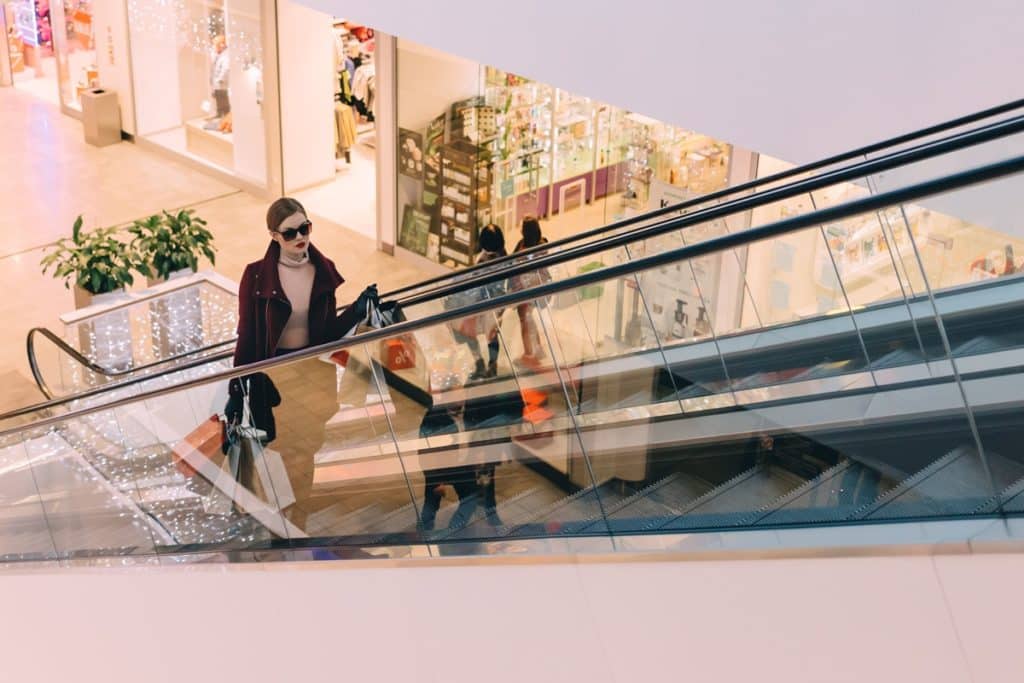 shopping mall escalators
