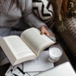 woman reading book