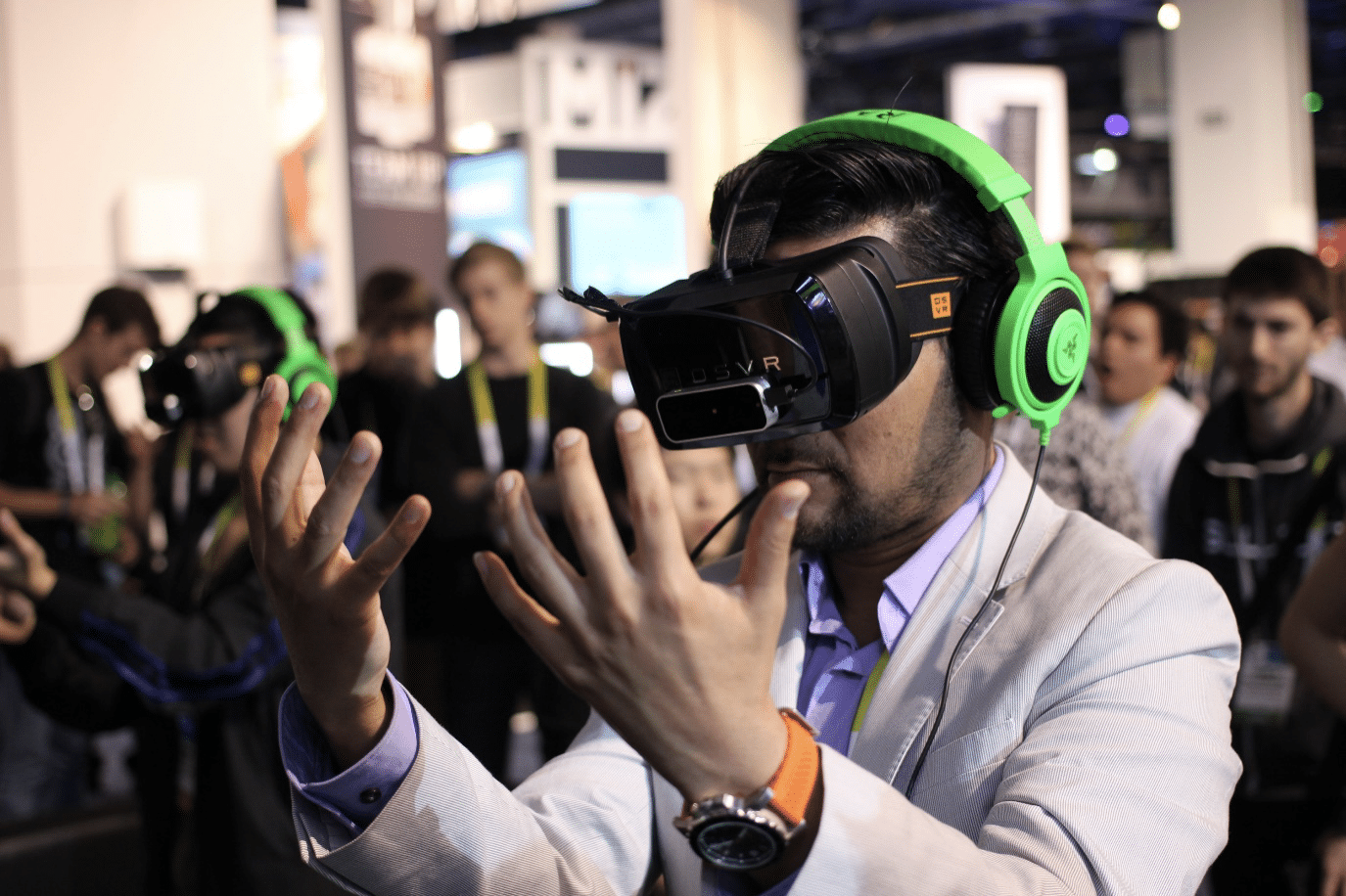 Man using VR headset